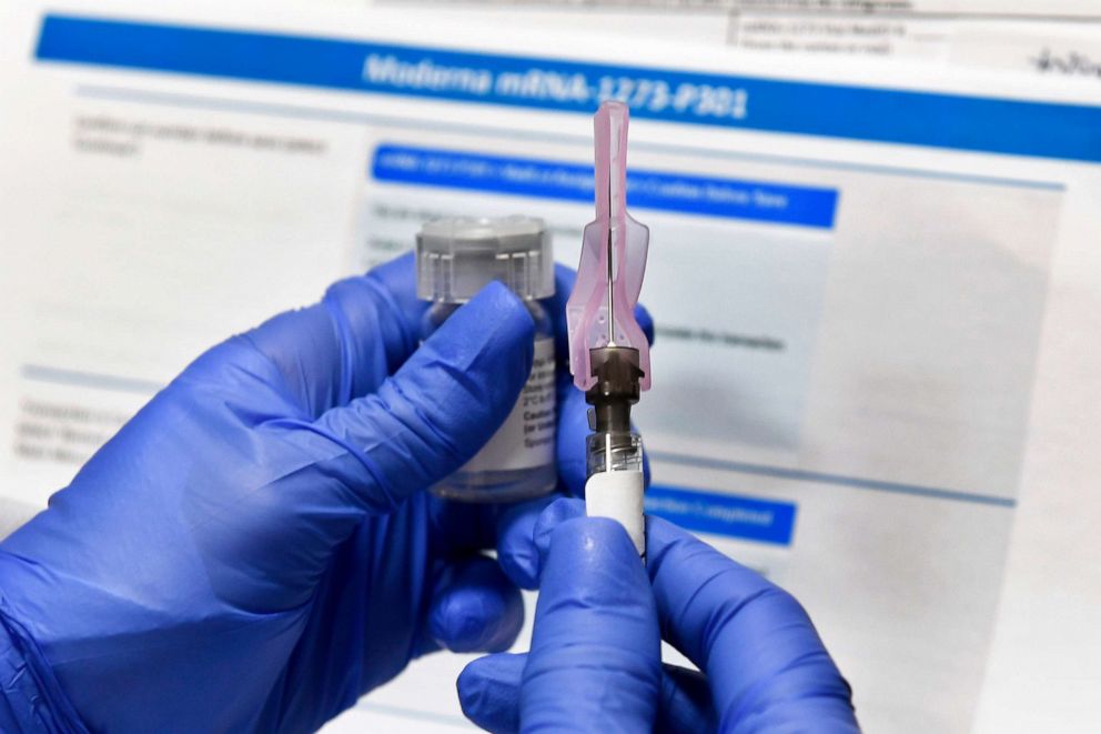 PHOTO: A nurse prepares a shot as a study of a possible COVID-19 vaccine in Binghamton, N.Y., July 27, 2020.