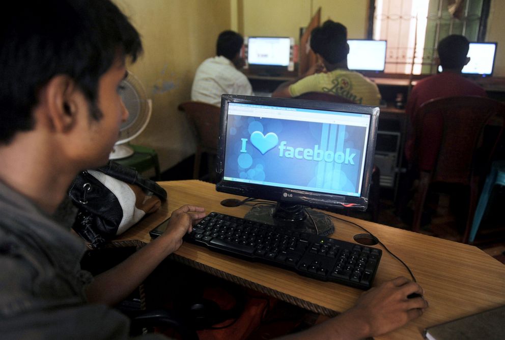 PHOTO:A Facebook graphic is displayed on a computer screen in Siliguri, India on May 16, 2012.