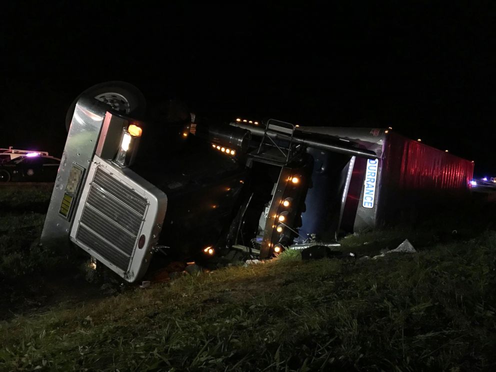 PHOTO: The Walton Co. Sheriff posted a photo on twitter saying a semi carrying live stock has overturned in Florida, March 23, 2018.