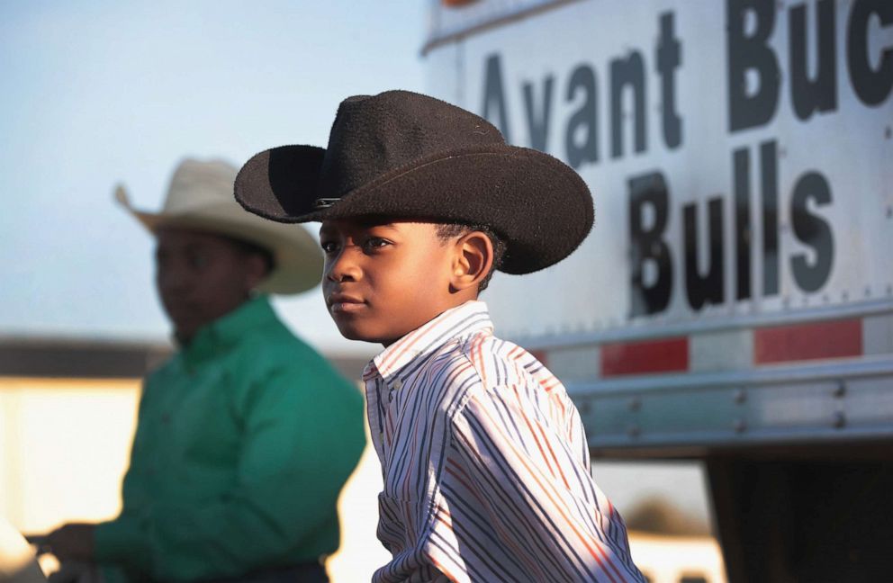 PHOTO: Carson Avant sits on his horse before the start of competition at the Bill Pickett Invitational Rodeo on April 1, 2017 in Memphis, Tenn. The Bill Pickett Rodeo is the nation's only touring black rodeo competition.