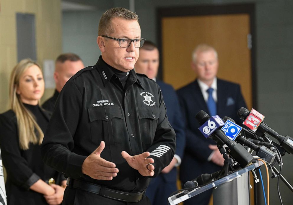 PHOTO: Albany County Sheriff Craig Apple speaks during a news conference at the Albany County Sheriff office, Oct. 29, 2021, in New Scotland, N.Y.