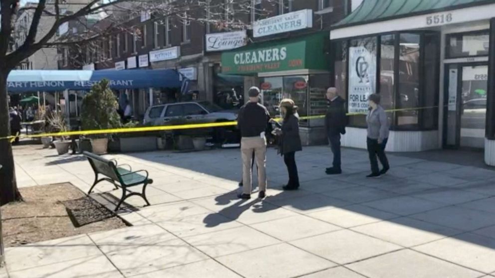 PHOTO: A car slammed into diners outside the Parthenon Restaurant & Chevy Chase Lounge in Washington D.C., March 11, 2022.