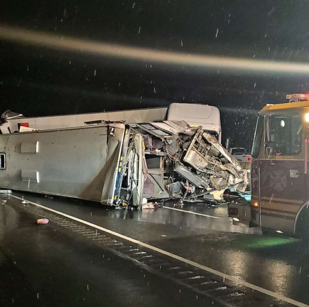 PHOTO: Emergency crews respond to a fatal crash on the Pennsylvania Turnpike in Mount Pleasant Township, Jan. 5, 2020.