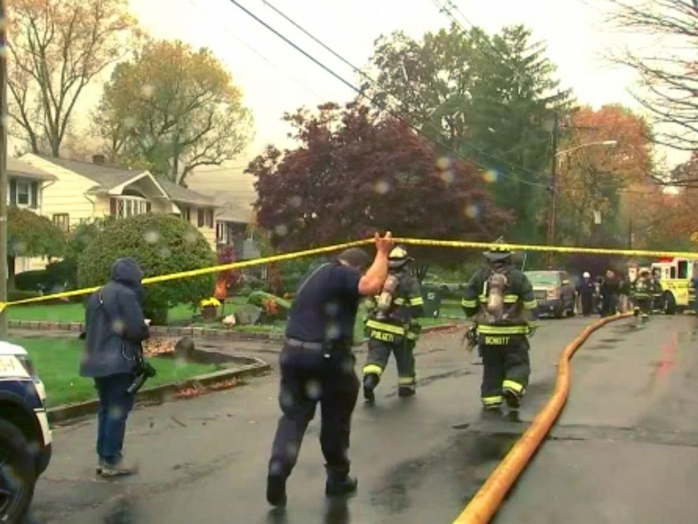 PHOTO: A plane crashed into homes in Colonia, New Jersey, Oct. 29, 2019.