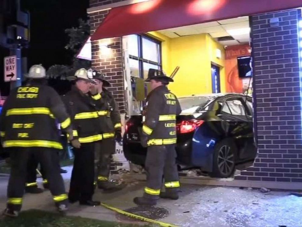 PHOTO: An off-duty police officer plowed into a restaurant in Chicago on Sunday, June 9, 2019. A woman inside the building was killed and the officer has been charged with DUI.