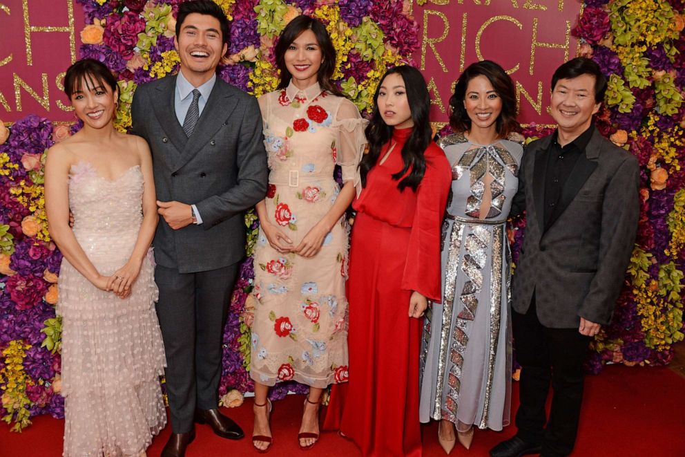 PHOTO: Constance Wu, Henry Golding, Gemma Chan, Awkwafina, Jing Lusi and Ken Jeong attend a special screening of "Crazy Rich Asians" on Sept. 4, 2018, in London.