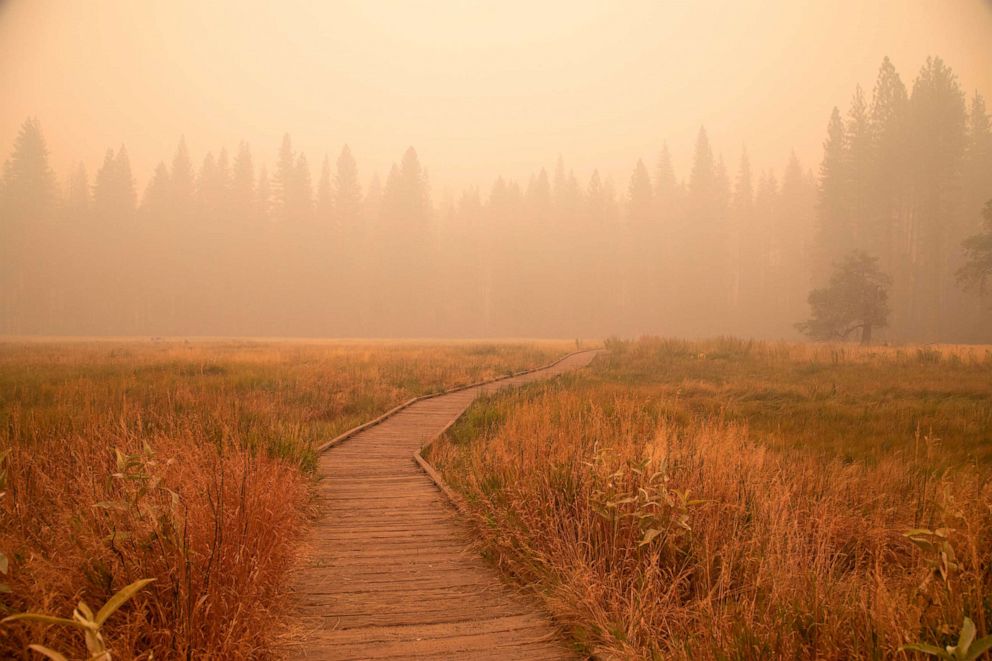 PHOTO: Smoke from the Creek Fire fills the air in Yosemite Valley, Sept. 17, 2020.