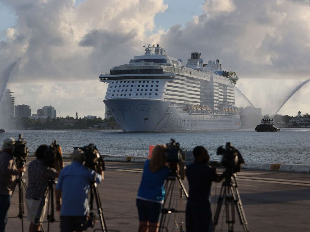 PHOTO: The Royal Caribbean's Odyssey of The Seas arrives at Port Everglades on June 10, 2021, in Fort Lauderdale, Fla.