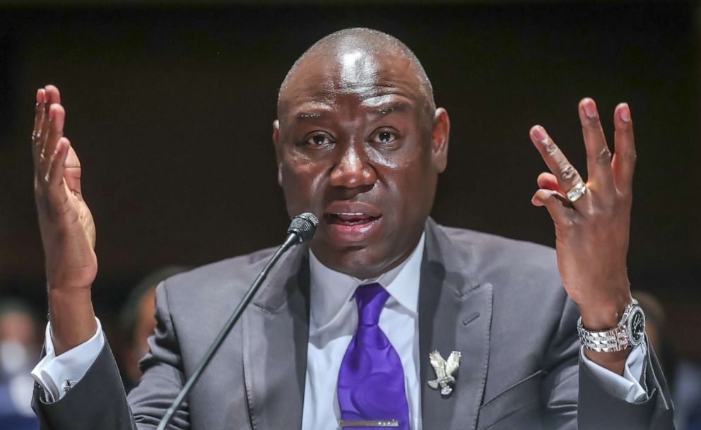 PHOTO: Civil rights attorney Benjamin Crump speaks during the House Judiciary Committee hearing on Policing Practices and Law Enforcement Accountability at the U.S. Capitol, June 10, 2020, in Washington, D.C.