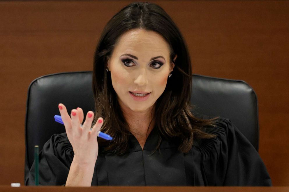 PHOTO: Judge Elizabeth Scherer speaks during jury pre-selection in the penalty phase of the trial of Marjory Stoneman Douglas High School shooter Nikolas Cruz at the Broward County Courthouse in Fort Lauderdale, Fla., April 26, 2022. 