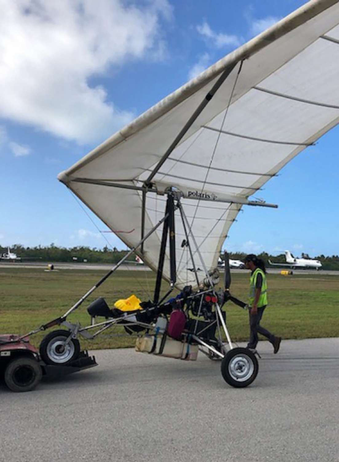 PHOTO: Two Cuban migrants were taken into U.S. Border Patrol custody after landing at the Key West International Airport onboard a powered hang glider, Mar. 25, 2023.