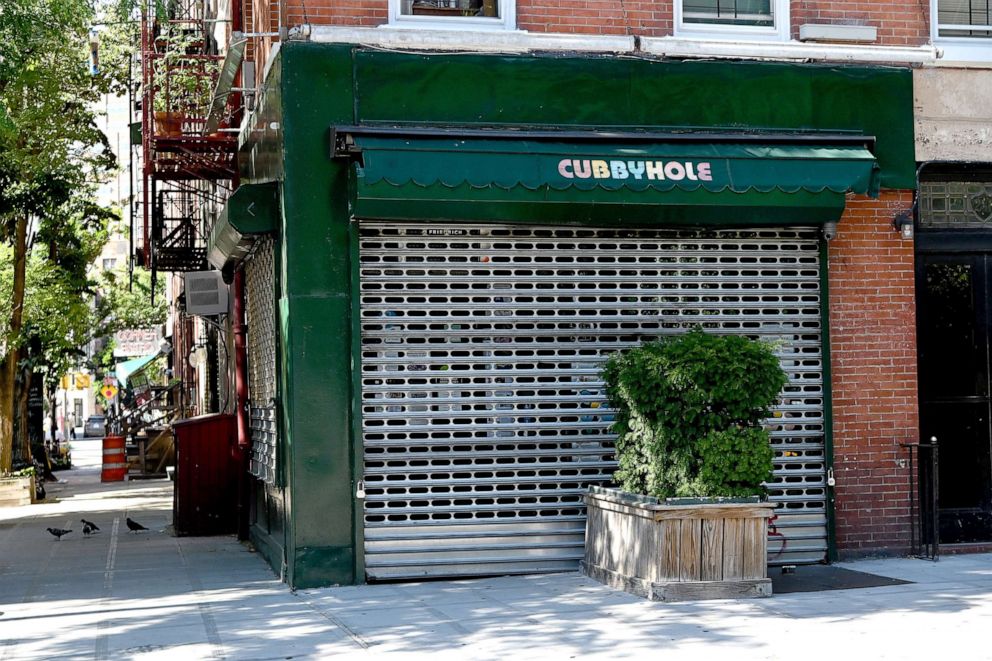 PHOTO: Cubbyhole in the West Village was closed during the coronavirus pandemic, June 22, 2020, in New York City.