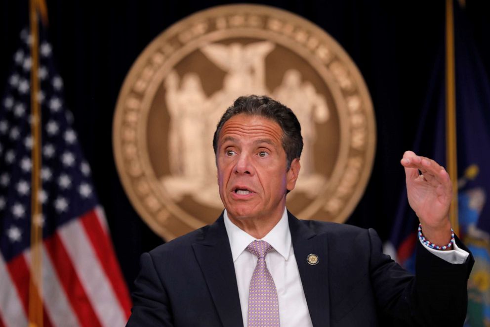 PHOTO: New York Governor Andrew Cuomo speaks during a daily briefing following the outbreak of the coronavirus disease (COVID-19) in Manhattan in New York City, New York, July 13, 2020.