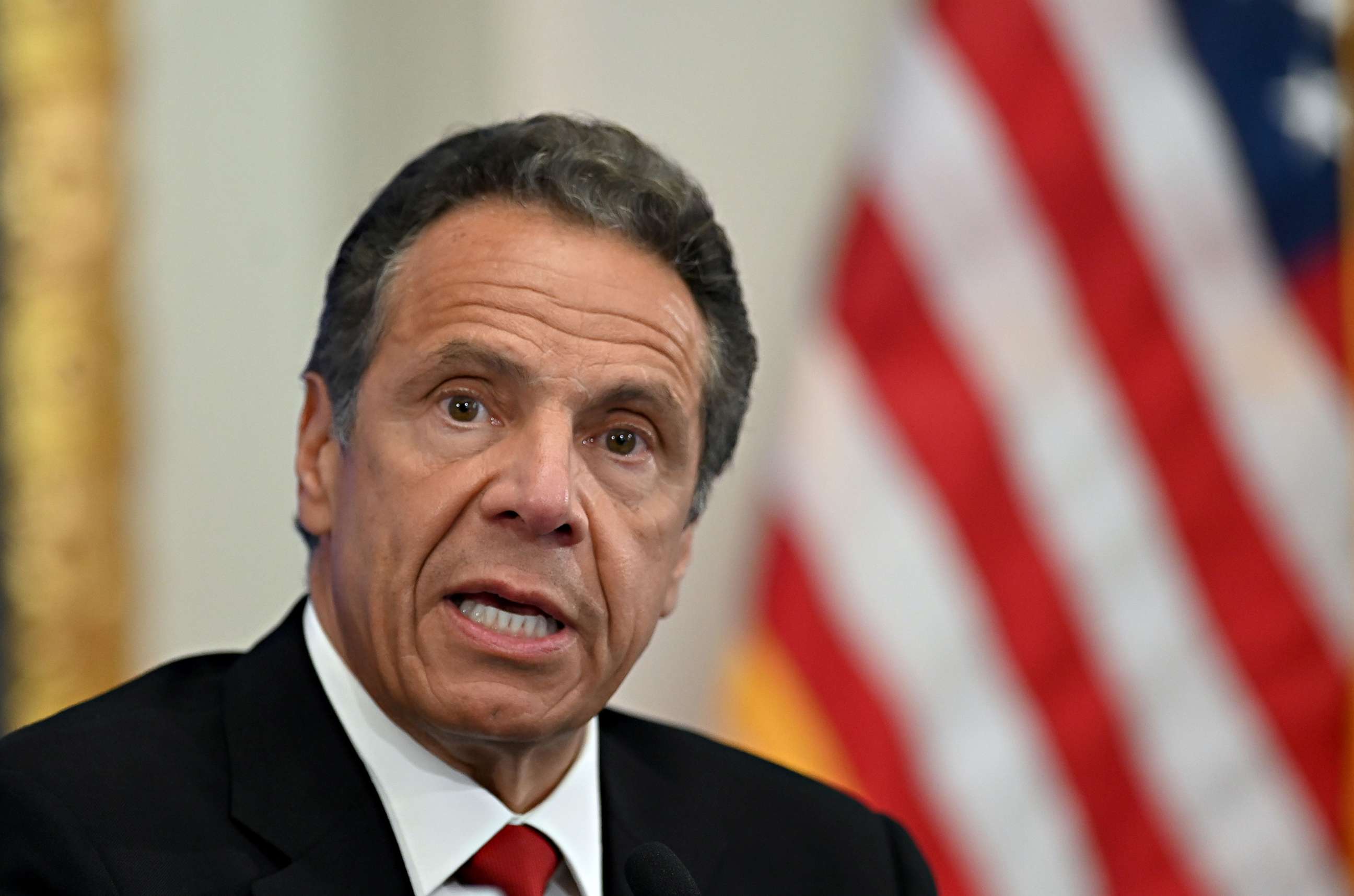 PHOTO: (Governor of New York Andrew Cuomo speaks during a press conference, May 26, 2020, in New York City.