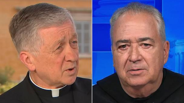 Cardinal Blase Cupich, the Archbishop of Chicago (L) and Rev. Peter M. Donohue, president of Villanova University speak with ABC News while appearing on This Week, May 11, 2025.