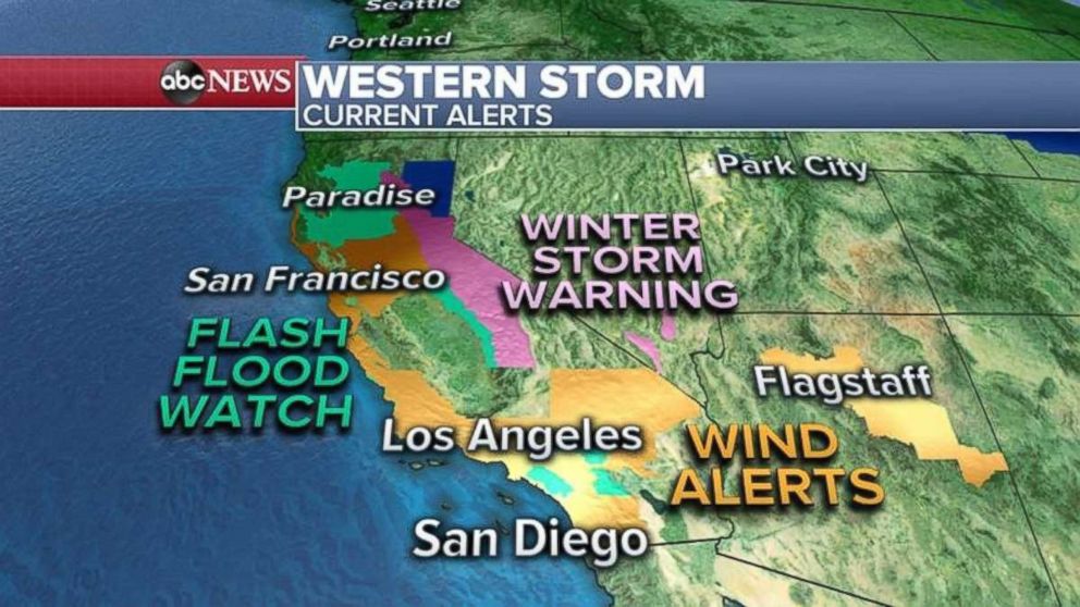 PHOTO: A flash flood watch is in place for the area around Paradise, Calif., and Malibu, Calif., in the wake of this month's fires.