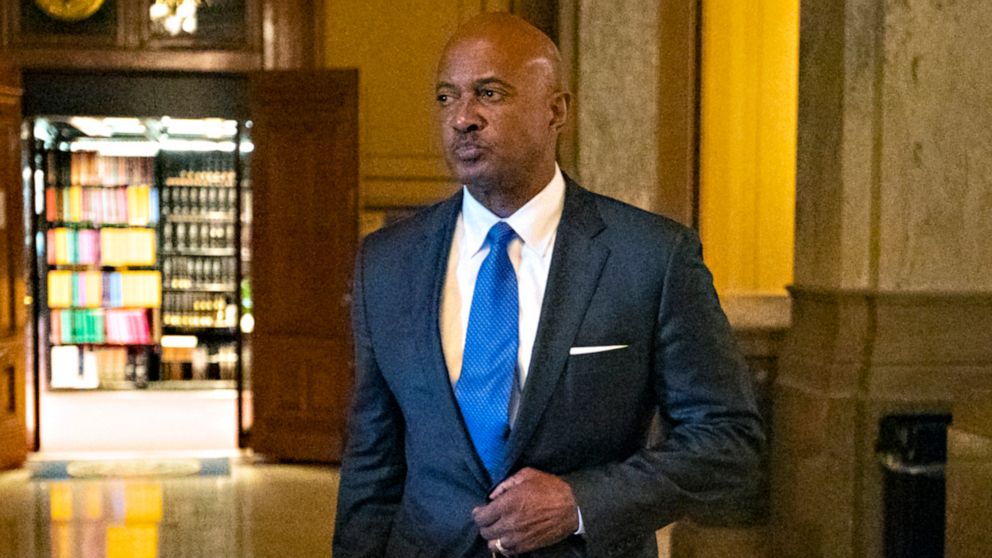 PHOTO: Indiana Attorney General Curtis Hill arrives for a hearing at the state Supreme Court at the Statehouse in Indianapolis, Oct. 23, 2019.