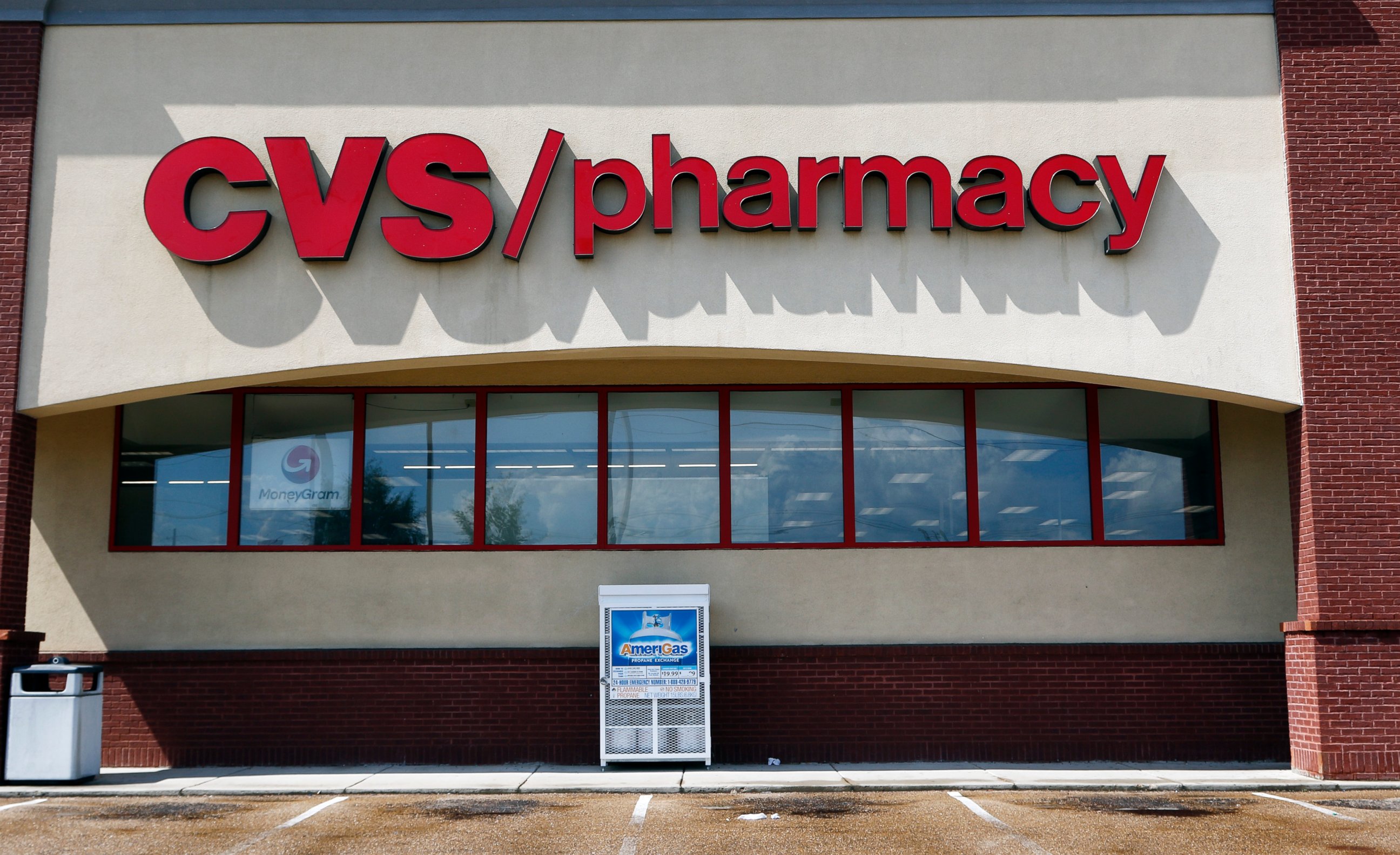 PHOTO: In this Aug. 7, 2018, file photo a CVS Pharmacy building sign rests on a Jackson, Miss., store.