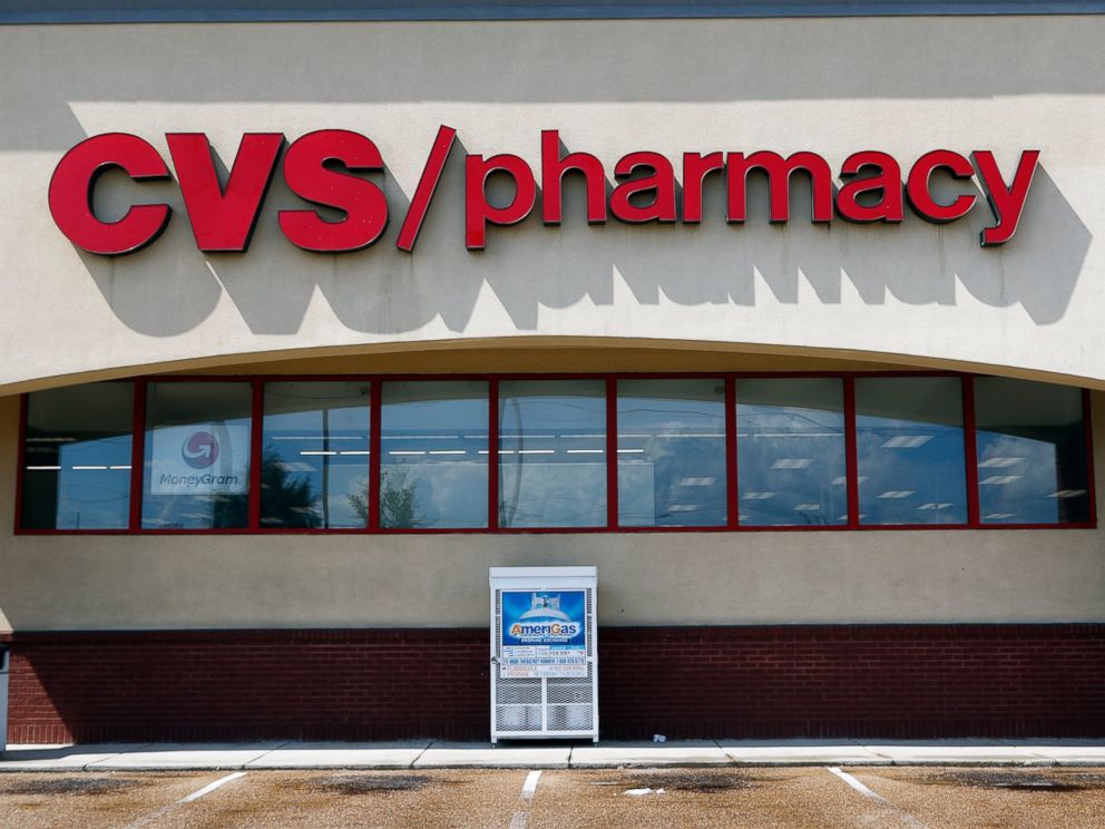 PHOTO: On this August 7, 2018, file a photo of a CVS Pharmacy building sign on a Jackson, Miss., Store.