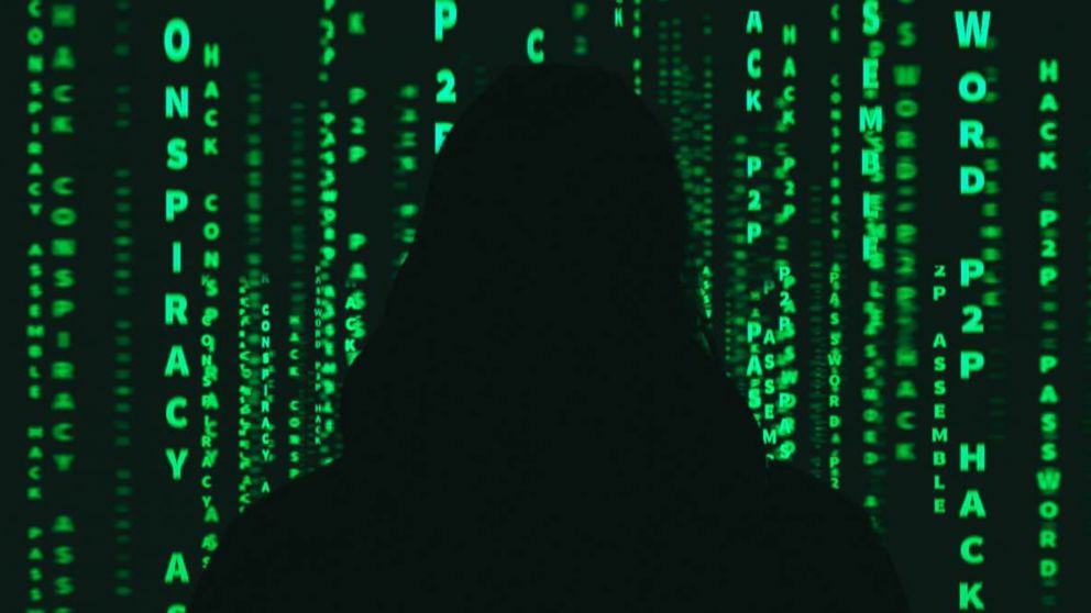 PHOTO: A hacker is pictured with graphic user interface in this undated stock photo.