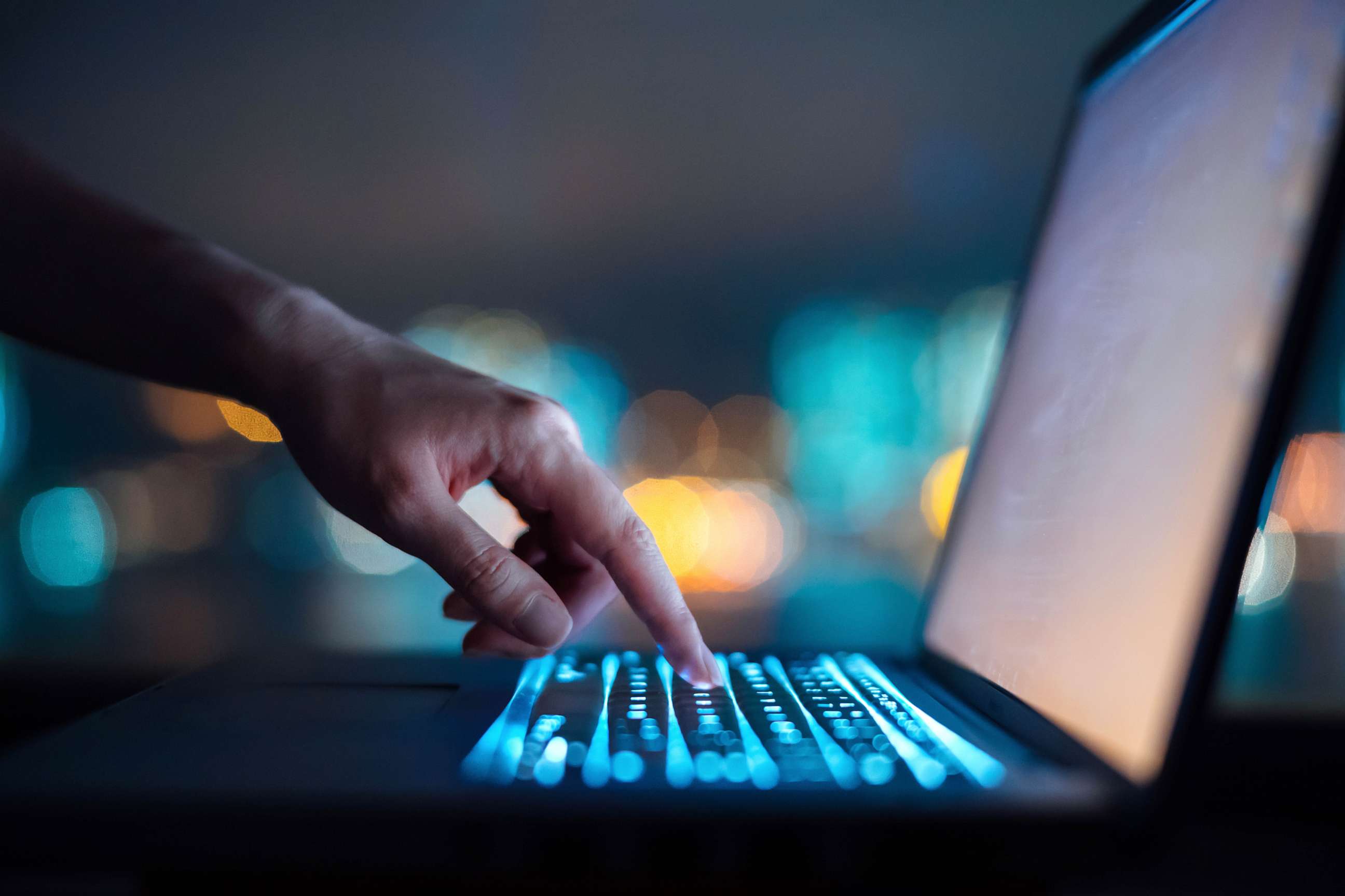 PHOTO: Stock photo of a laptop computer in use.