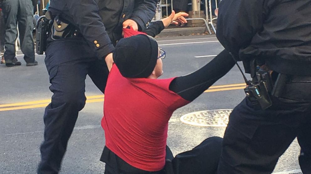 PHOTO:
The four protesters said they were not arrested or given any citations after their non-violent demonstration.