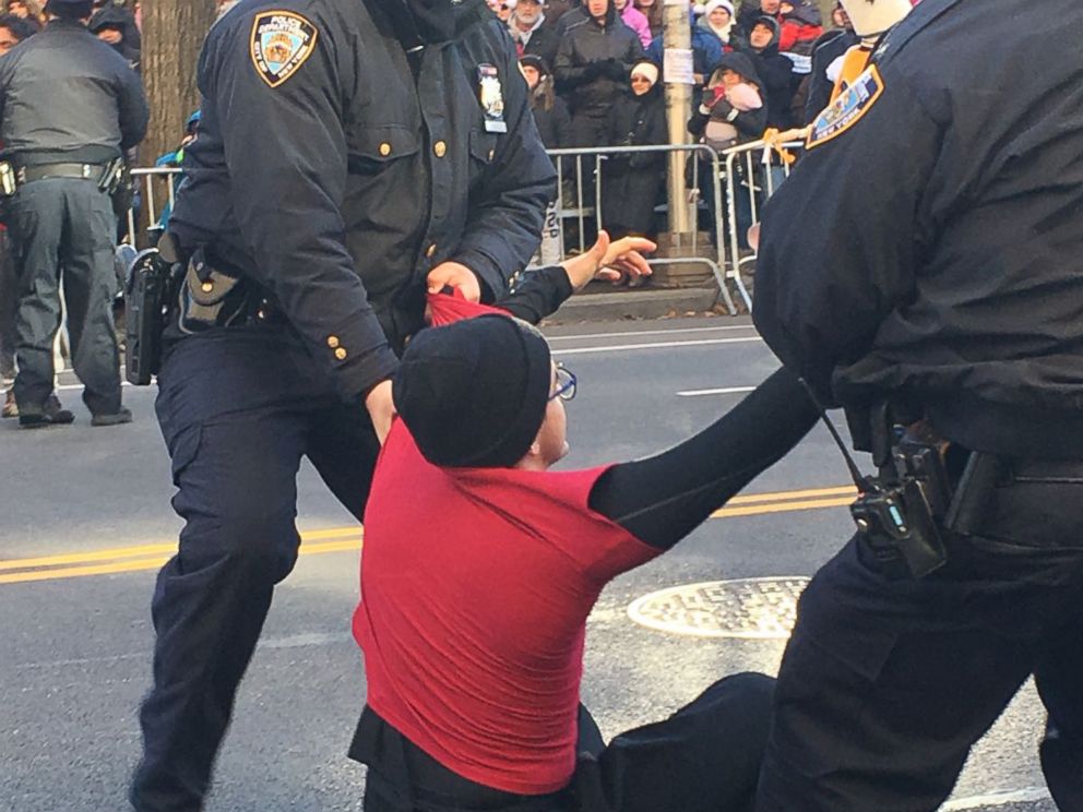 PHOTO:
The four protesters said they were not arrested or given any citations after their non-violent demonstration.