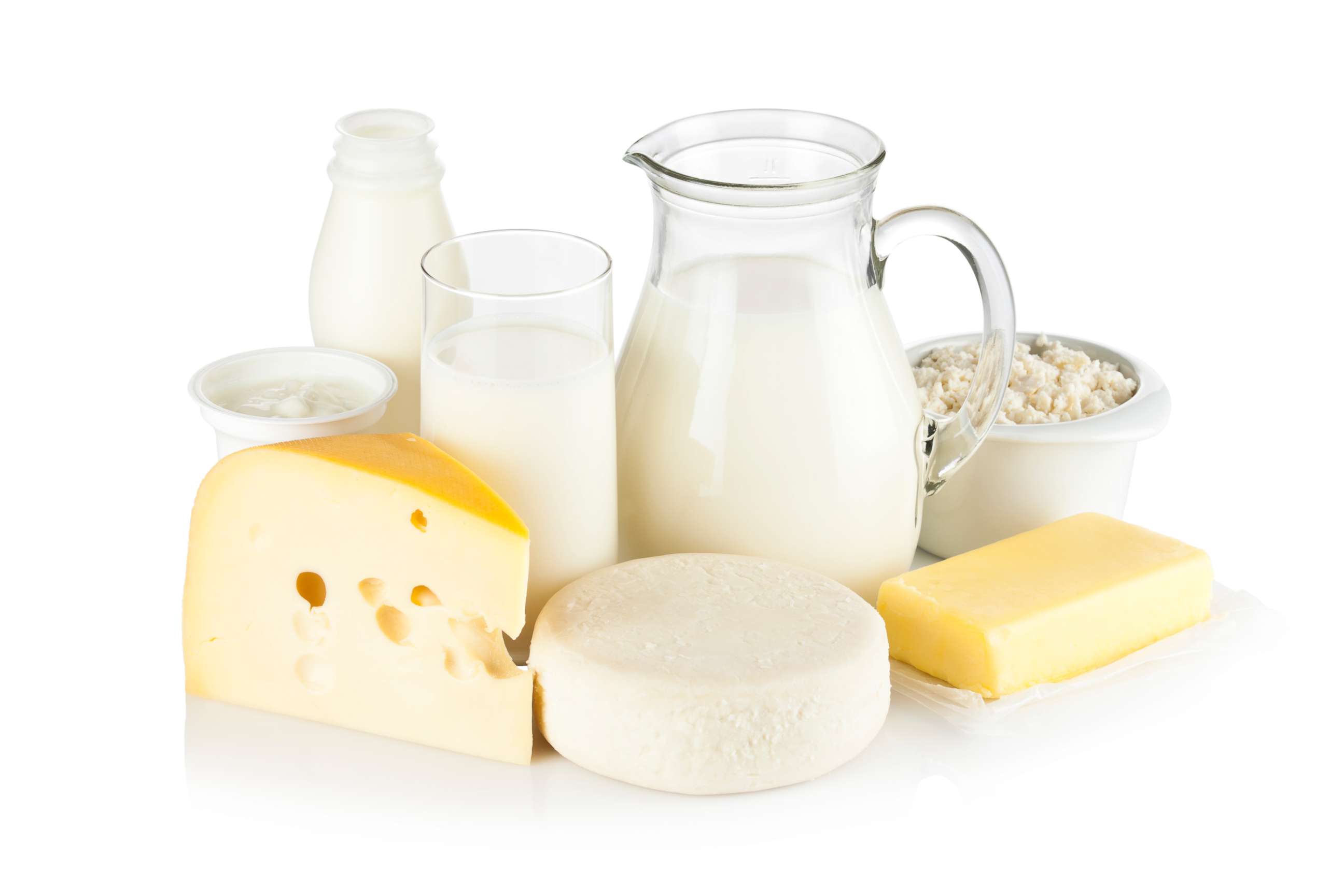 PHOTO: An undated stock photo with milk, cheeses, butter, ricotta, milk cream and yogurt. 