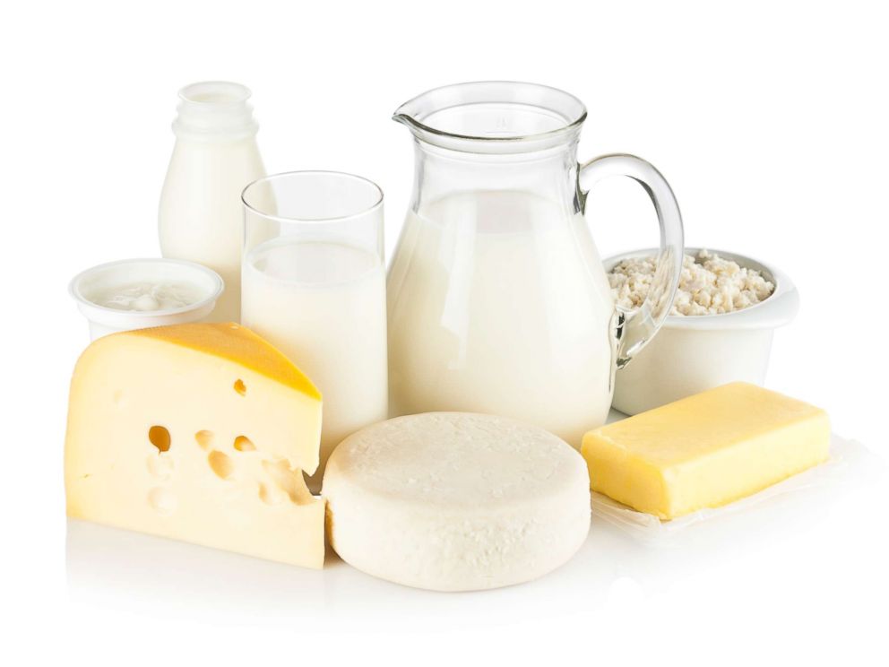 PHOTO: An undated stock photo with milk, cheeses, butter, ricotta, milk cream and yogurt.
