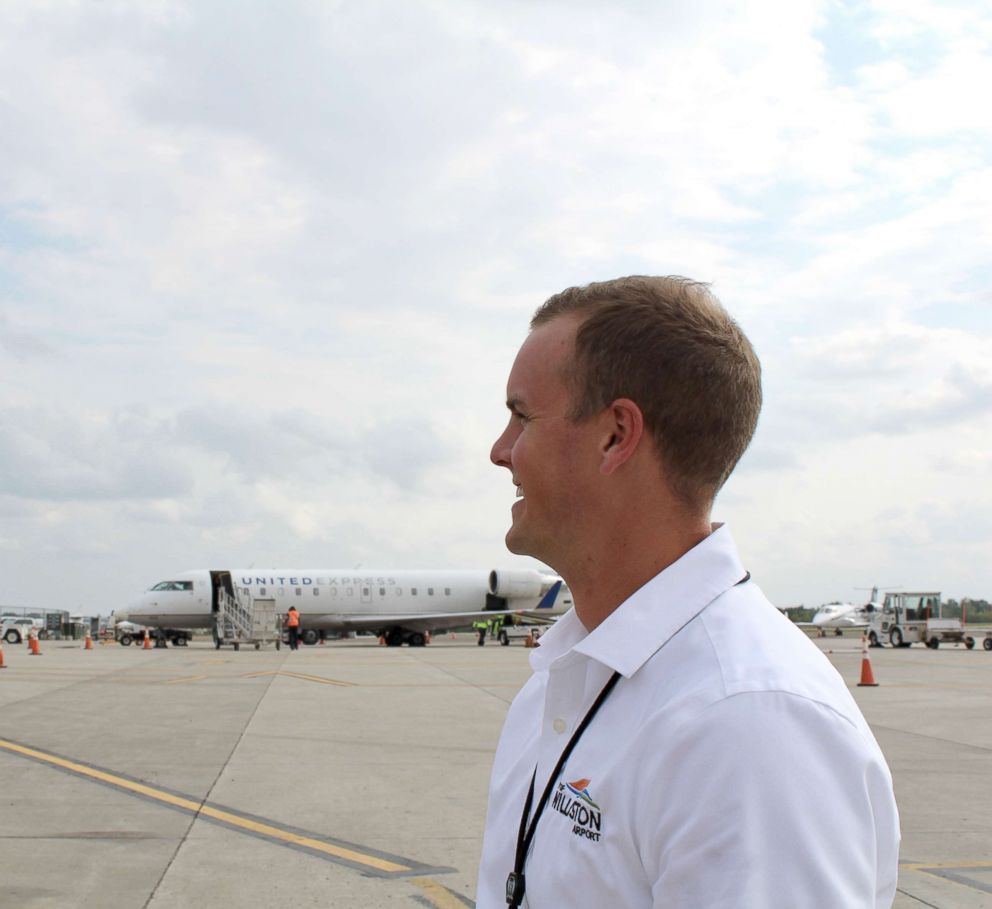 PHOTO: Airport director Anthony Dudas, 31, moved to Williston, North Dakota from Minnesota and is overseeing the new commercial airport construction. 