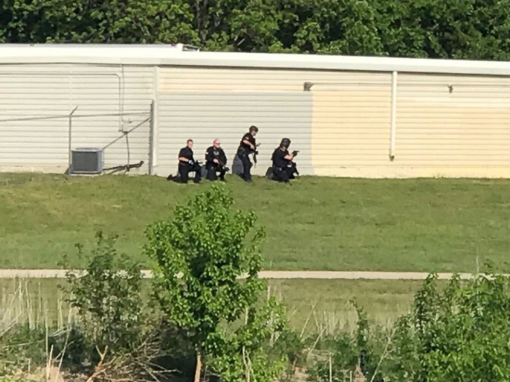 PHOTO: A view of the scene where a police-involved shooting took place, April 24, 2018, in Dallas, Texas.