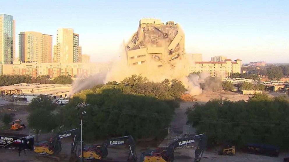 VIDEO: Leaning tower of Dallas finally falls