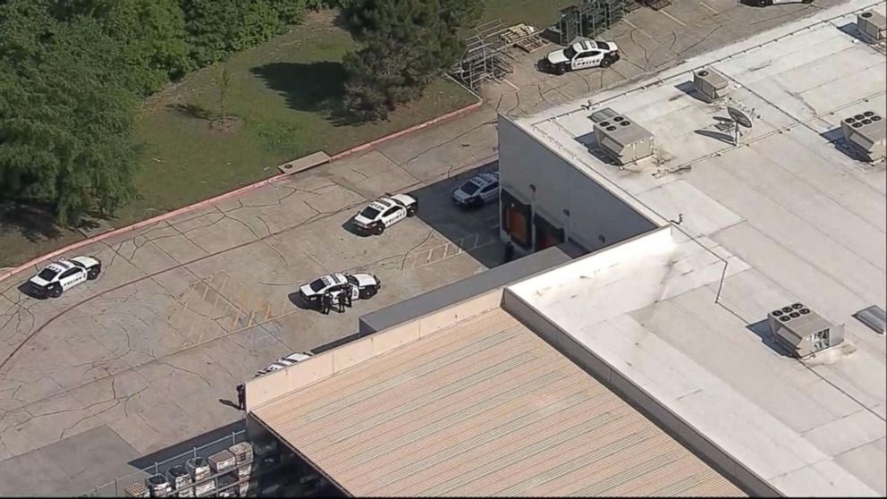 PHOTO: A view of the scene where a police-involved shooting took place, April 24, 2018, in Dallas, Texas. 