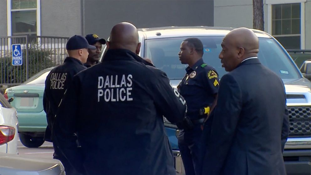 PHOTO: Police at the scene in Dallas, where a young boy was shot and killed by a teen, Jan. 15, 2023.