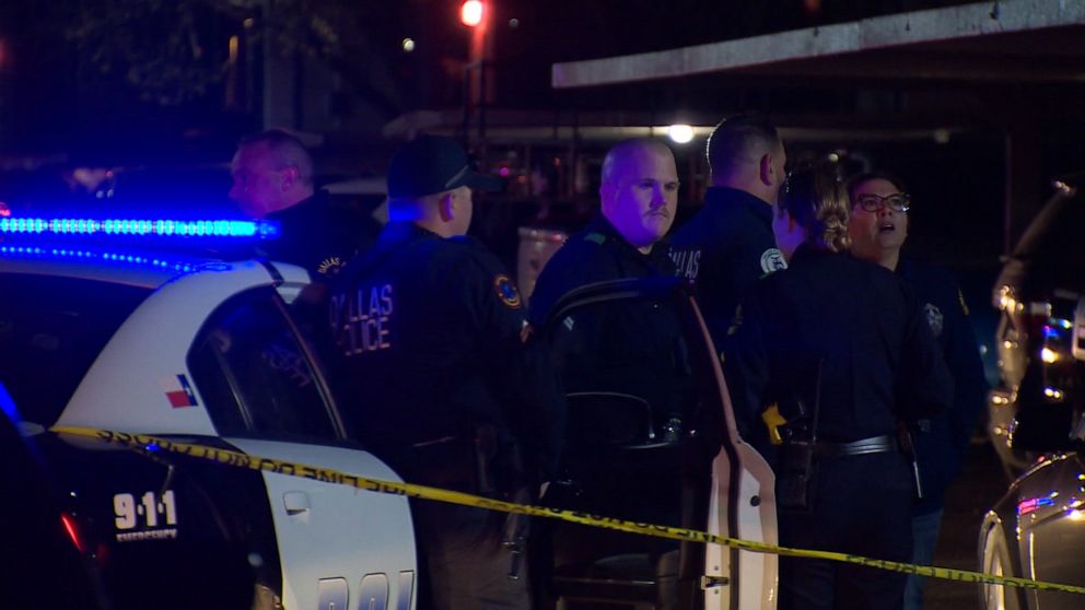 PHOTO: Police on the scene in Dallas where four people were shot and killed, March 12, 2023.