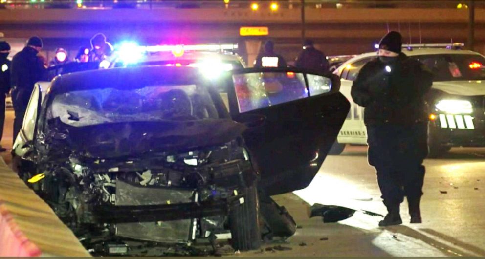 PHOTO: A Dallas police officer died after being struck by a suspected drunk driver near North Central Expressway at Walnut Hill Lane Saturday morning.