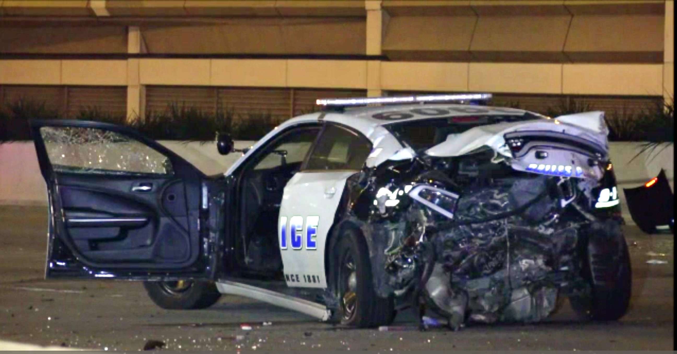 PHOTO: A Dallas police officer died after being struck by a suspected drunk driver near North Central Expressway at Walnut Hill Lane Saturday morning.