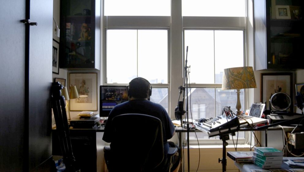 PHOTO: Dan Bell works from his home edit suite in Baltimore, Maryland.