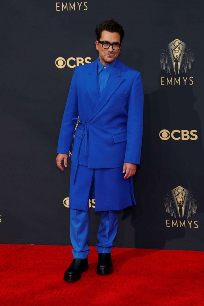 PHOTO: Actor Dan Levy arrives at the 73rd Primetime Emmy Awards in Los Angeles, Sept. 19, 2021.