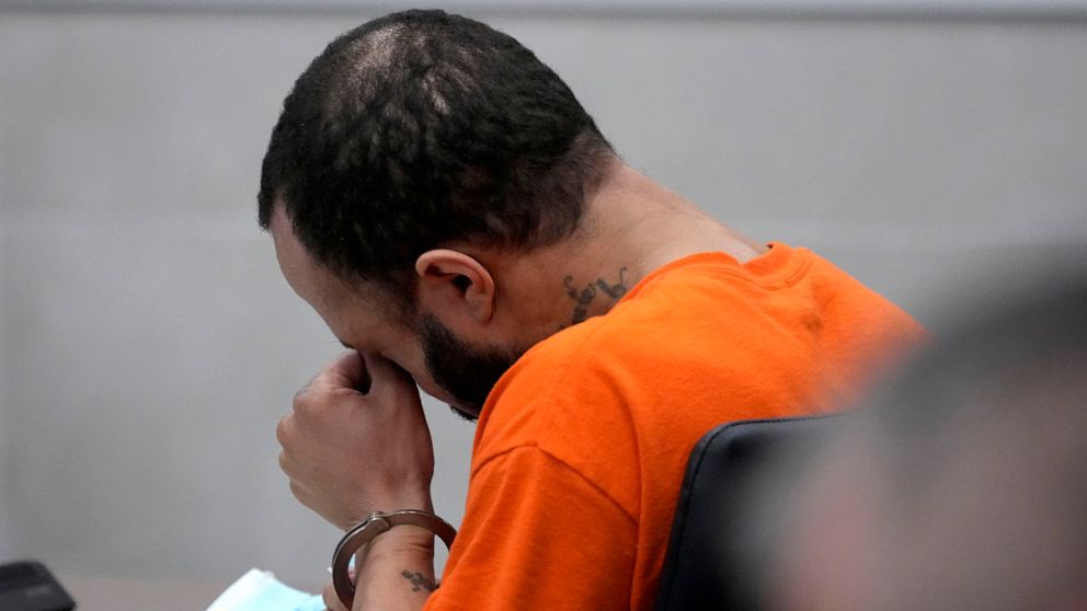 PHOTO: Darrell Brooks reacts as Michele Allworth gives a victim impact statement on Brooks' behalf during Brooks' sentencing in a Waukesha County Circuit Court in Waukesha, Wis., Nov. 16, 2022.