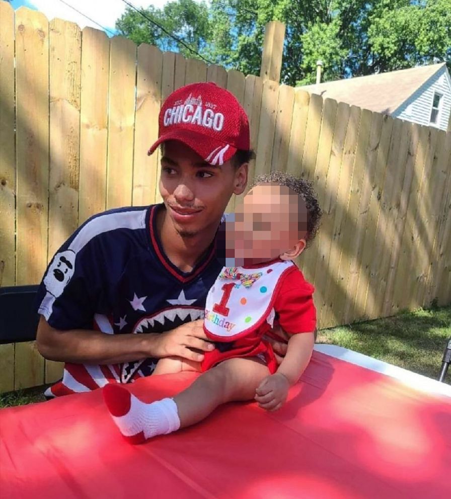 PHOTO: Daunte Wright with his son in an undated family photo. The child's face has been blurred to protect his privacy.