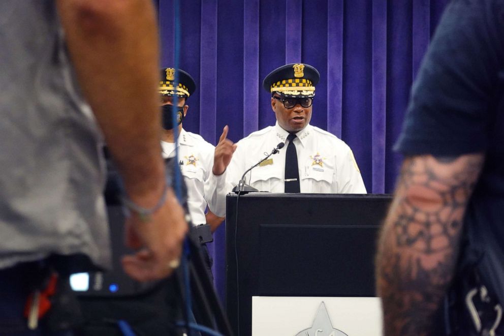 PHOTO: Chicago Police Superintendent David Brown holds a press conference, July 13, 2021, in Chicago.