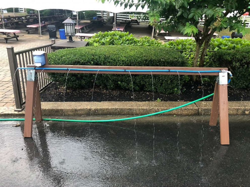 PHOTO: When Andy Pritikin got the green light to open Liberty Lake Day Camp in southern New Jersey on July 6 and he couldn't find hand-washing stations that could be delivered on time, Pritikin and his crew rigged their own.