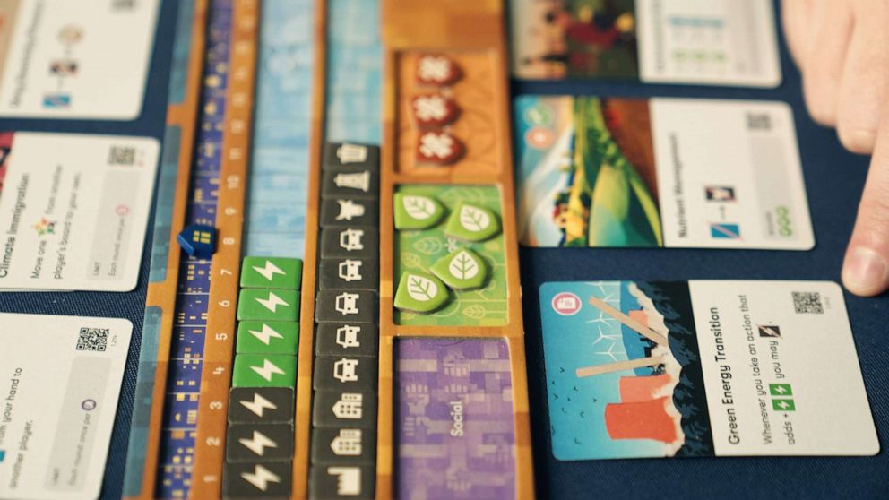 PHOTO: A file photo shows the gameplay pieces and board for Daybreak, a new board game that portrays negotiations to tackle climate change.