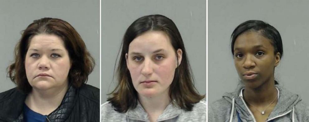 PHOTO: Left to right: Maura Healy, 38, Stephanie Radke, 24, and Mariah Flemister, 20, were arrested and charged with "force-feeding" infants at a Downers Grove, Ill., day care. 