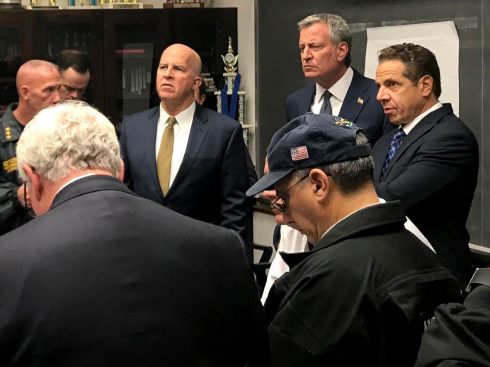 PHOTO: NYPD Commissioner James P. O'Neill, New York City Mayor Bill de Blasio and New York Governor Andrew Cuomo in New York City, Oct. 31, 2017.