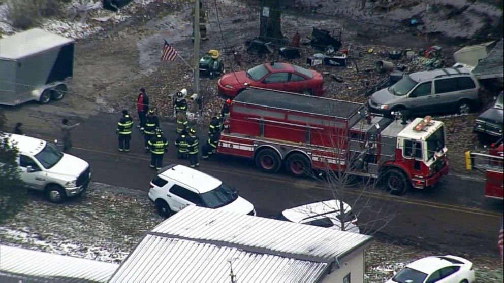 PHOTO: Firefighters gather at the scene of a deadly house fire near Logansport, Ind., Nov. 28, 2018.