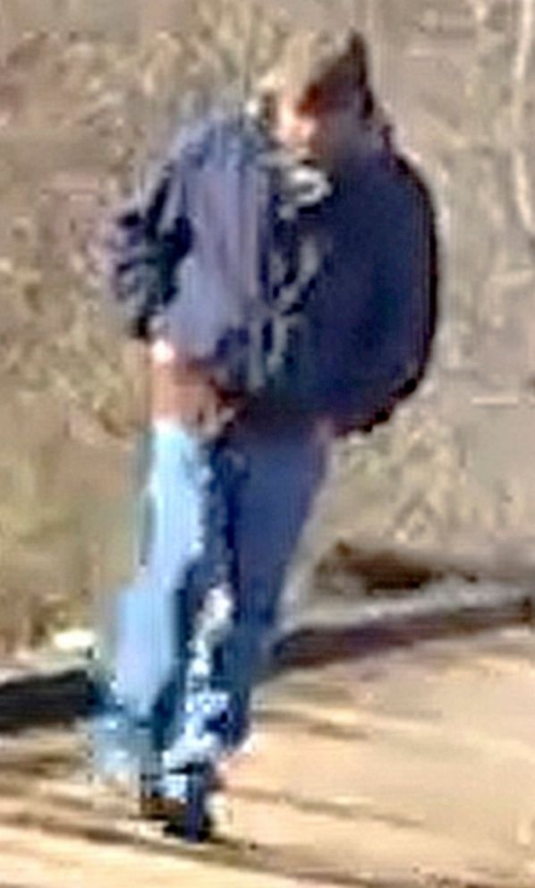 PHOTO: This Feb. 13, 2017, file photo released by the Indiana State Police shows a man walking along the trail system in Delphi, Ind., authorities say is the suspect in the killings of two teenage girls.