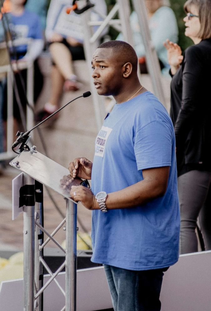 PHOTO: Tay Anderson, one of the organizers of Denver's March for Our Lives event, speaks at the rally, March 24, 2018, in Denver.