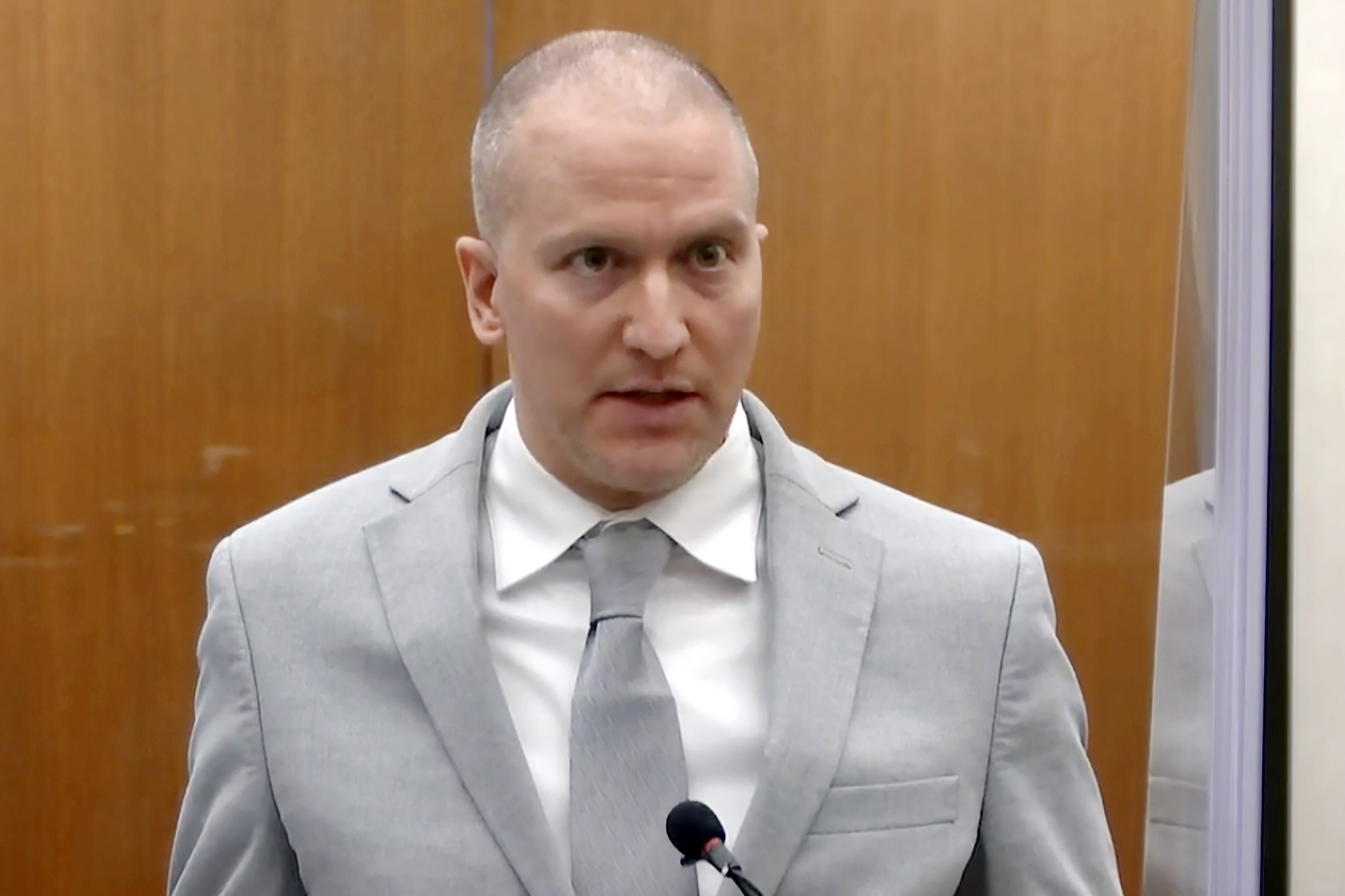 PHOTO: FILE - In this image taken from video, former Minneapolis police Officer Derek Chauvin addresses the court at the Hennepin County Courthouse, June 25, 2021, in Minneapolis.